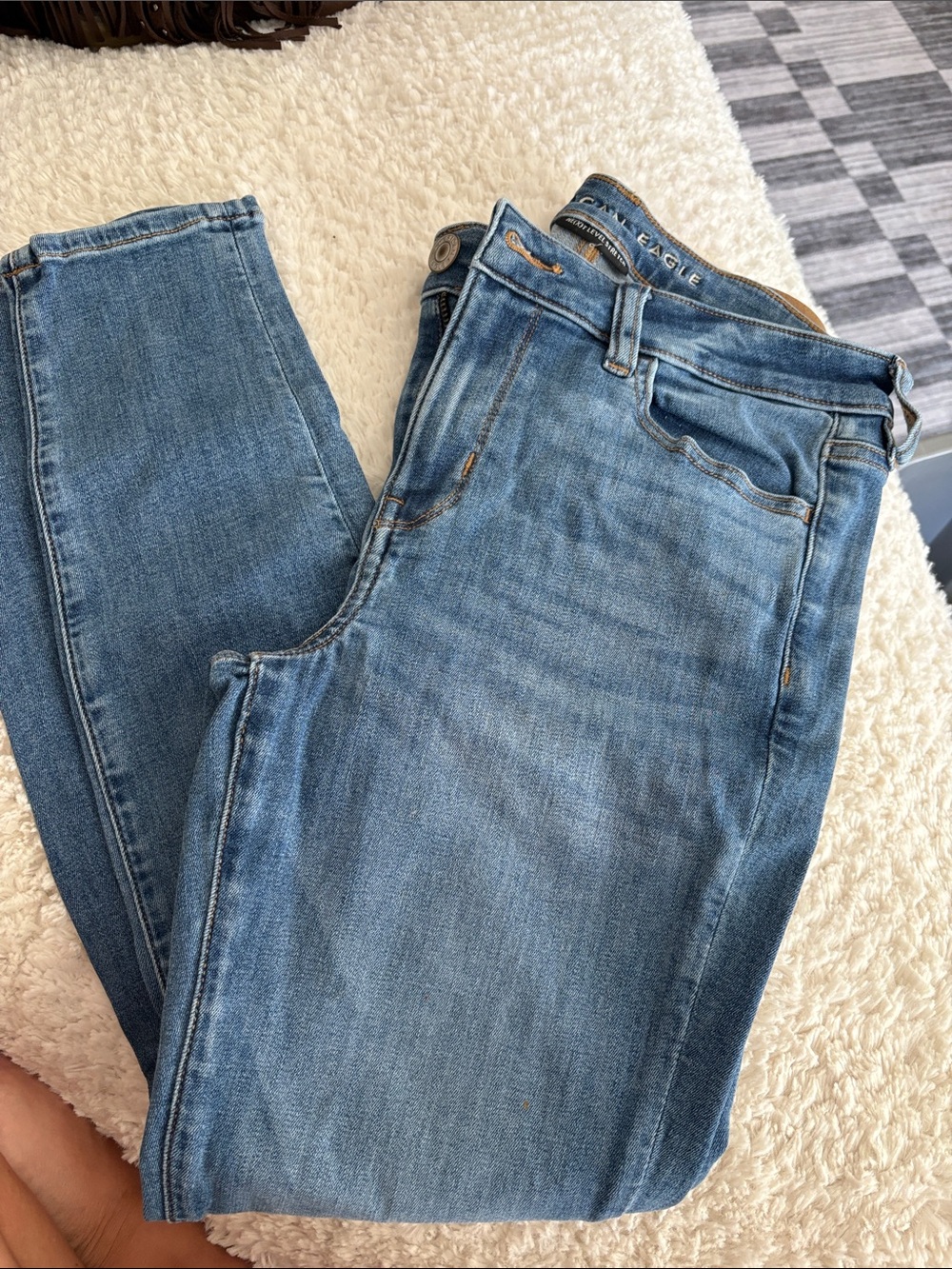 American Eagle Outfitters Women's Light Blue Skinny Jeans
